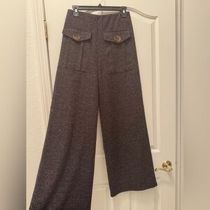Zara Gray Wide-Leg Pants with Tailored Silhouette